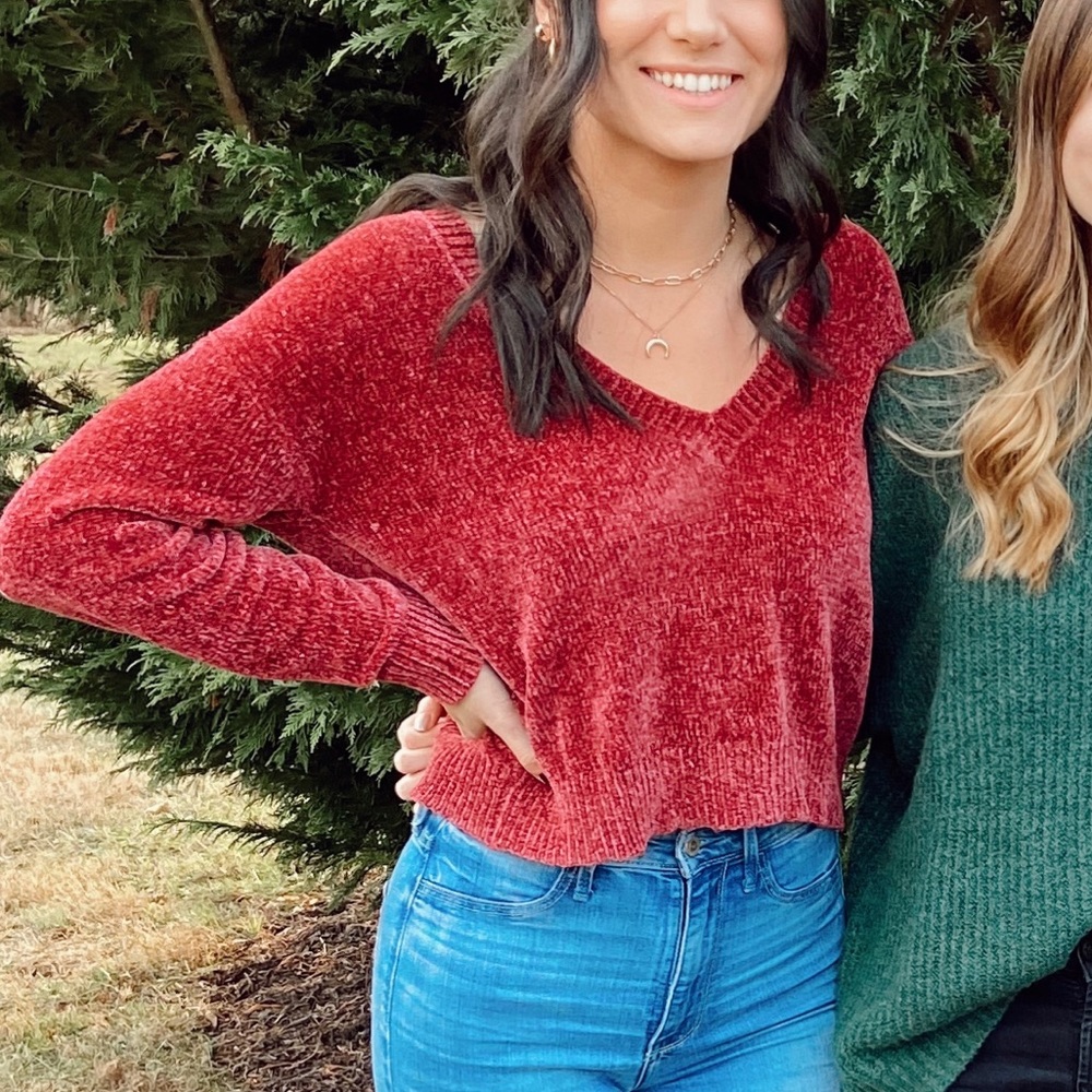 Red Cropped Sweater